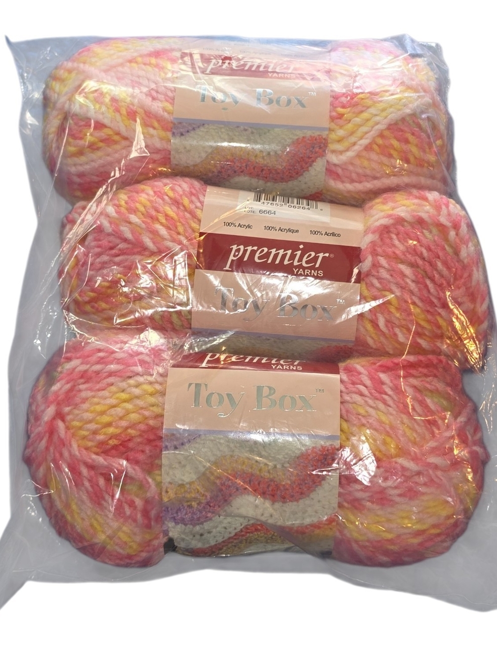 Premier Toy Box Baby Doll #1056-01 Yarn Lot 3 Discontinued Bulky Pink